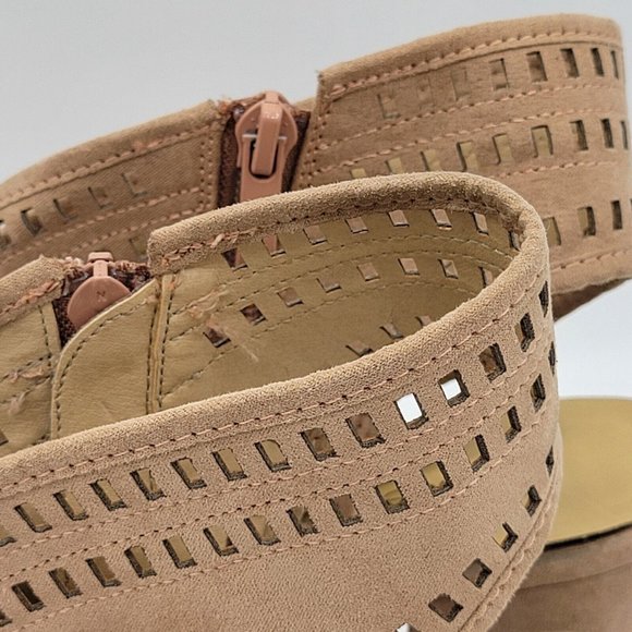 Francesca's Suede Peep Toe Booties Boots Women's Size 10 - Picture 8 of 12